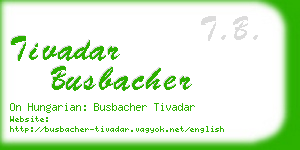 tivadar busbacher business card